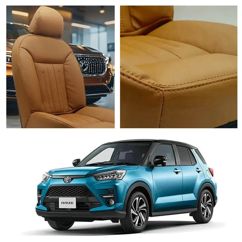 Toyota Raize Audi Design Brown Seat Covers 2024 - 2025 1