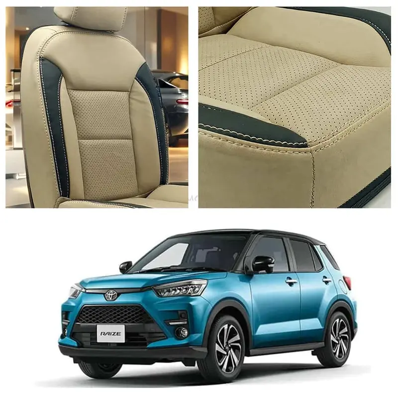 Toyota Raize Breathable Beige Black Seat Covers 2024 - 2025 1