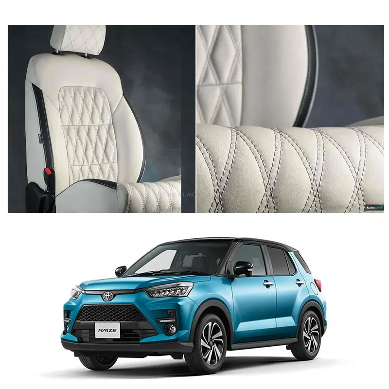 Toyota Raize Diamond Cut Beige Black Seat Covers 2024 - 2025 1