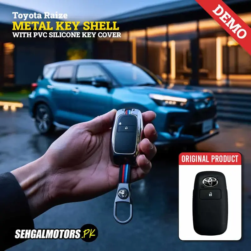 Toyota Raize Metal Key Shell Case Cover With Pvc Silicone 2 Buttons 2025 1