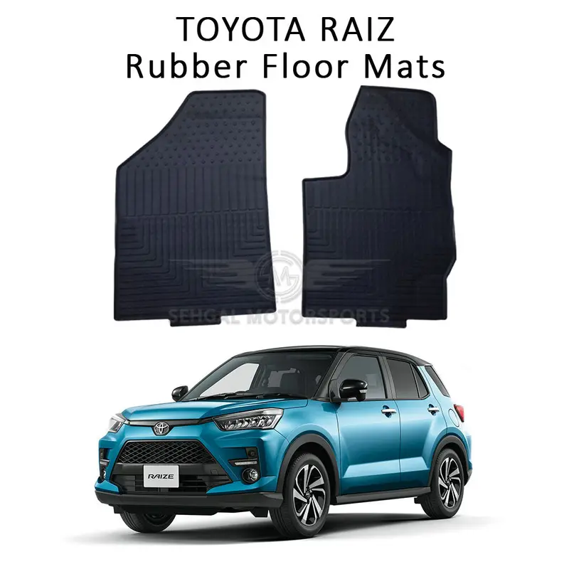 Toyota Raize Rubber Floor Mats (Black) Model: 2022-2024 1