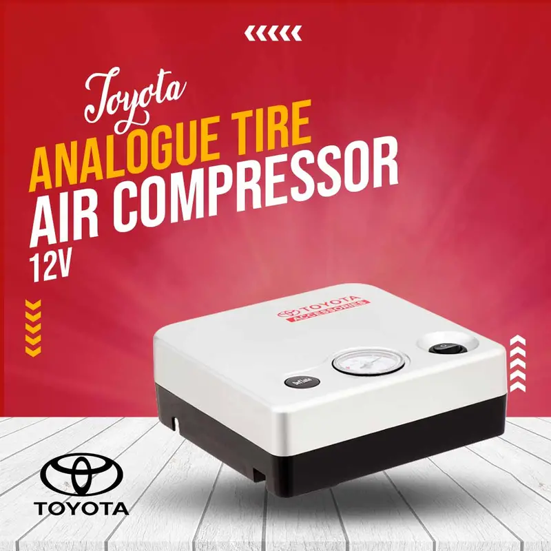 Toyota Recommended Analogue Tyre Air Compressor 12V - Tire Air Compressor Inflators 1