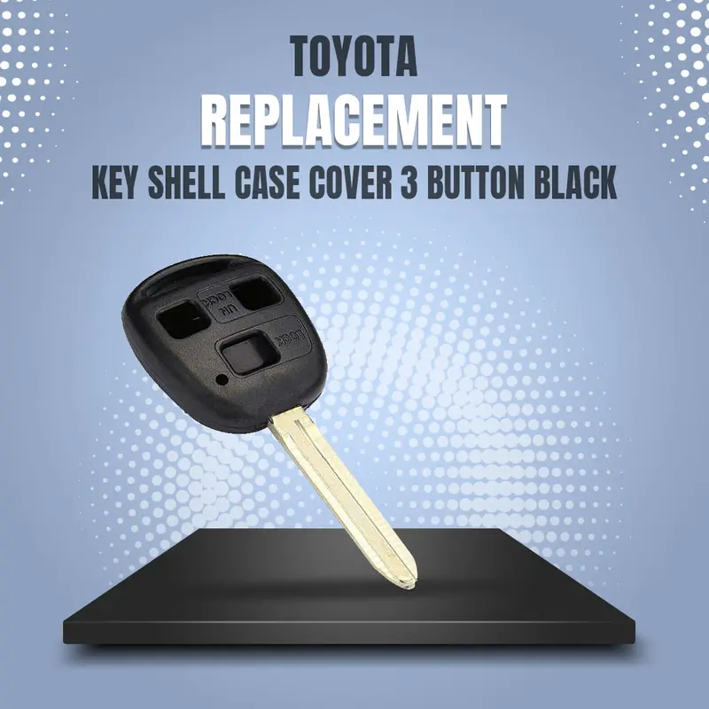 Toyota Replacement Key Shell Case Cover 3 Button Black 1