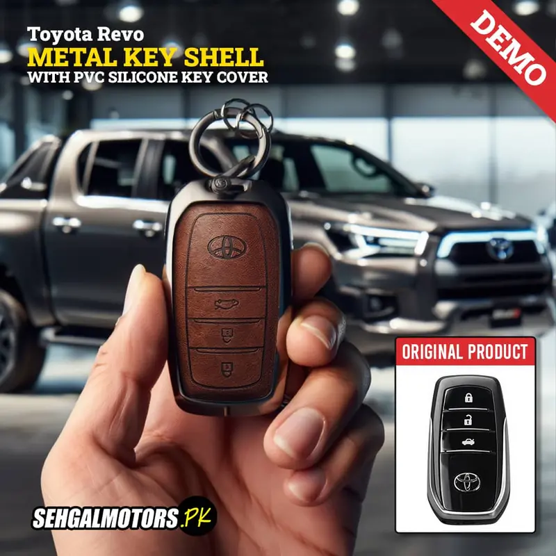 Toyota Revo Metal Key Shell Case Cover Brown - Key Chain - Replacement Casing 1