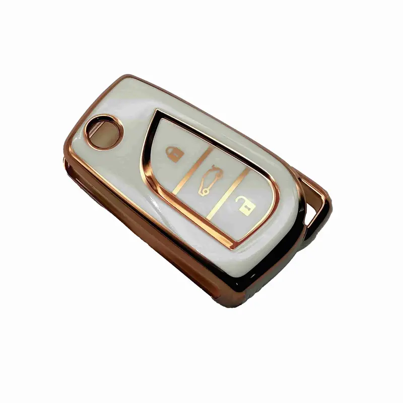 Toyota Revo/Rocco Grande Tpu Plastic Protection Key Cover 3 Buttons - White 2