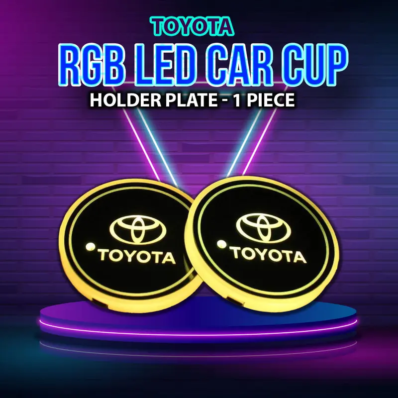 Toyota Rgb Led Car Cup Holder Plate - 1 Piece 1