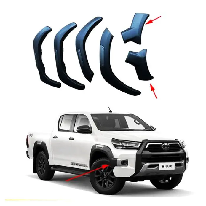 Toyota Rocco Gr Fender Flares Glossy Black 6 Pcs - Model 2021-2024 1