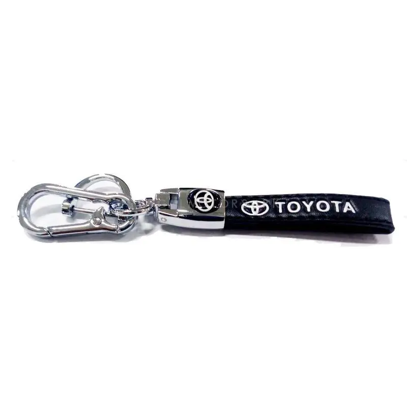 Toyota Slim Metal Rosary Leather Keychain 2