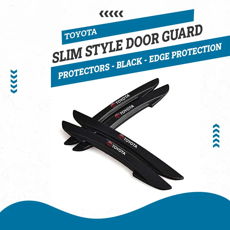 Toyota Slim Style Door Guard Protectors - Black - Edge Protection Anti-Scratch Buffer Strip 1