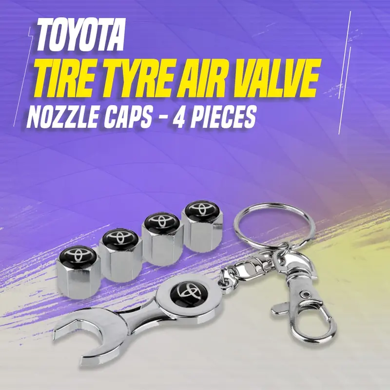 Toyota Tire Tyre Air Valve Nozzle Caps - 4 Pieces 1