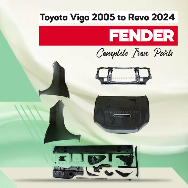 Toyota Vigo 2005 To Revo 2024 Complete Iron Parts - (Bonnet, Right Fender, Left Fender, Bracket, Fittings) 1