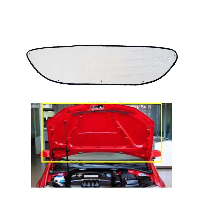 Toyota Vitz 2D Aluminum Bonnet Liner Cover - Model 2015-2018 - Protector Lid Garnish Bonnet Namda 2