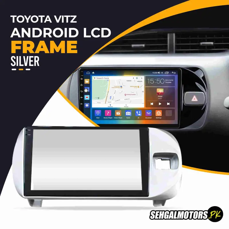 Toyota Vitz Android Lcd Frame With Grip Silver 9 Inches 2018-2024 1