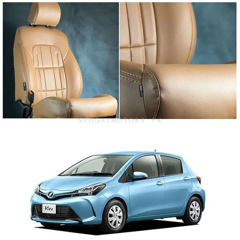 Toyota Vitz Audi Style Brown Brown Seat Covers - Model 2014-2021 1
