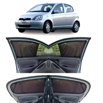 Toyota Vitz Custom Fit Retractable Curtains 1999-2003 - Sun Shade | Parda 2
