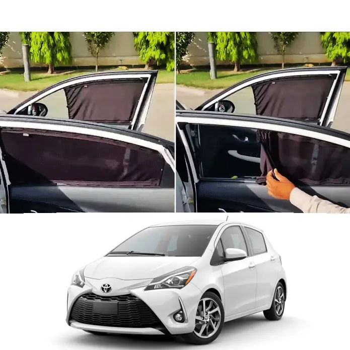 Toyota Vitz Custom Fit Retractable Curtains 2014-2019 - Sun Shade - Parda 1