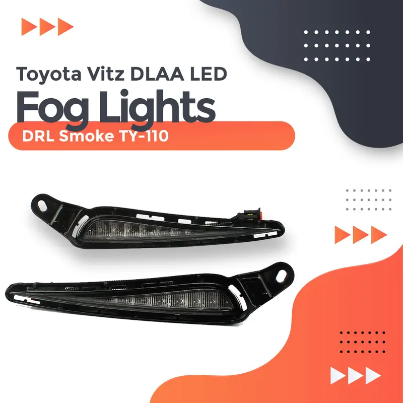 Toyota Vitz Dlaa Led Fog Lights Drl Smoke Ty-110 - Model 2015-2016 1