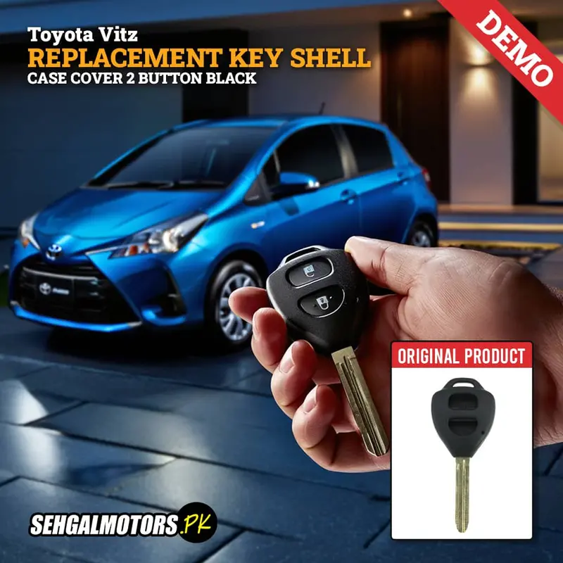 Toyota Vitz Key Shell Case Cover Black 2 Button - Replacement Casing 1