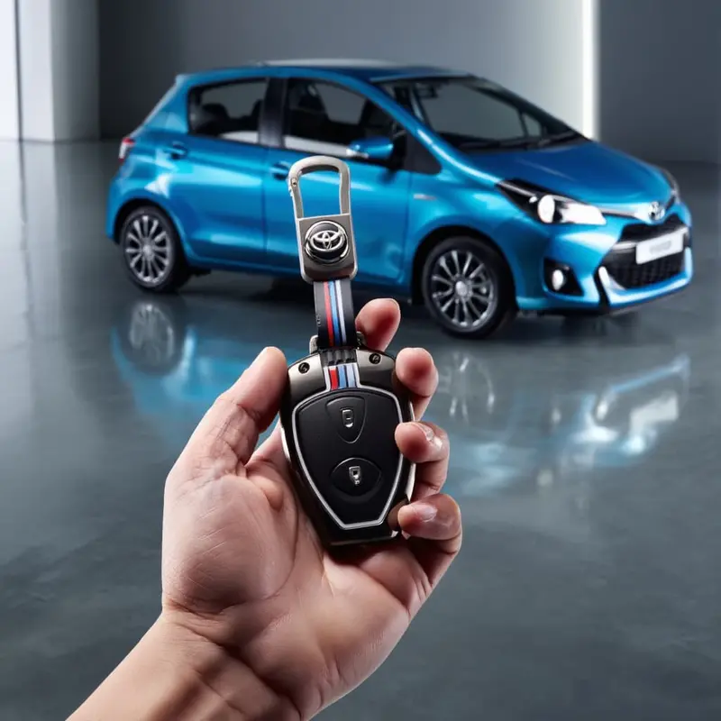 Toyota Vitz Metal Key Shell With Pvc Silicone 2 Buttons 1