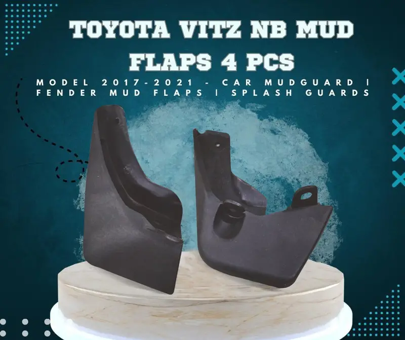 Toyota Vitz Mud Flaps 4 Pcs - Model 2017-2021 - Car Mudguard | Fender Mud Flaps | Splash Guards 1