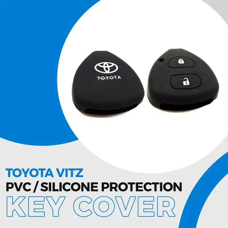 Toyota Vitz Pvc Silicone Protection Key Cover 2 Button - Model 2014-2019 1