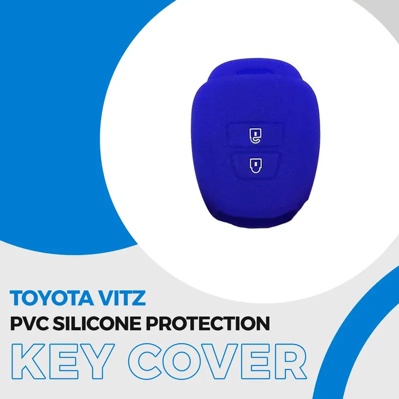 Toyota Vitz Pvc Silicone Protection Key Cover Blue - Model 2014-2018 1