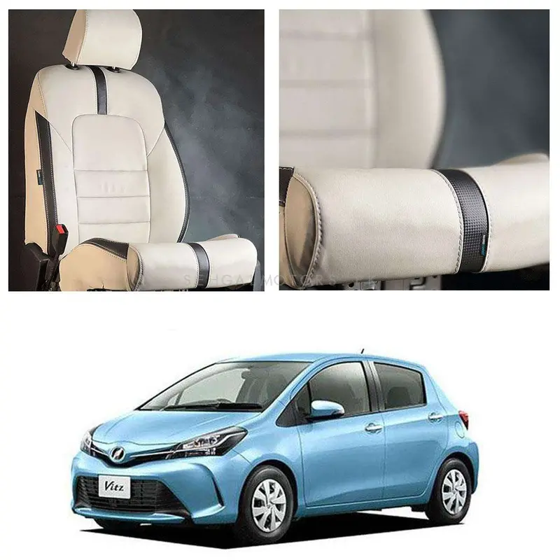 Toyota Vitz Type R Beige Black Seat Covers - Model 2016-2021 1