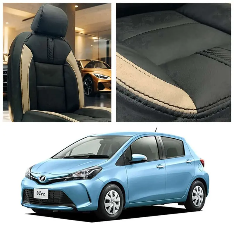 Toyota Vitz Type R Black Beige Seat Covers 2014-2021 1