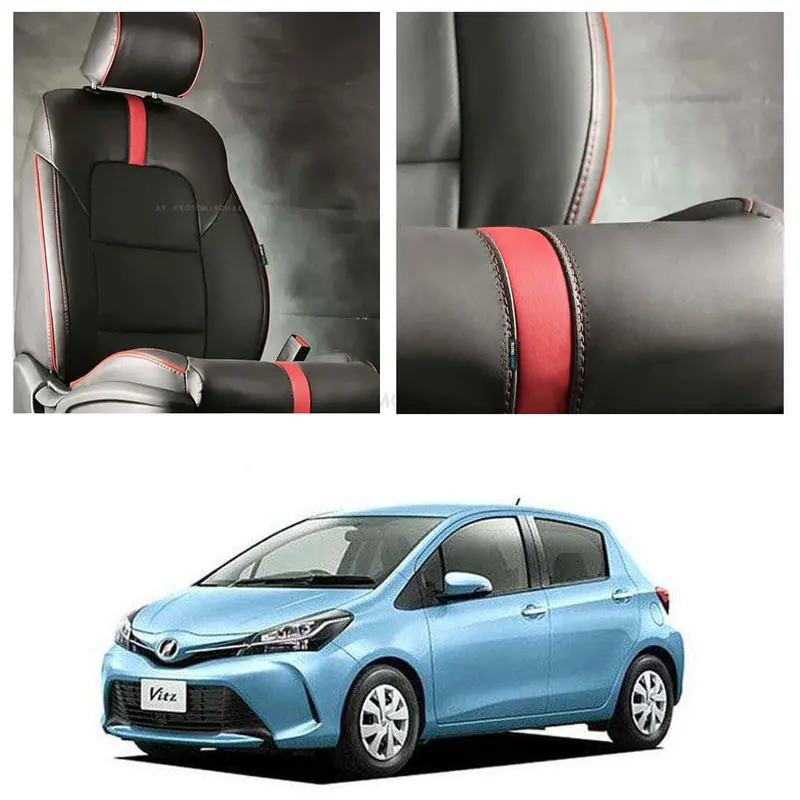 Toyota Vitz Type R Black Red Seat Covers - Model 2014-2021 1
