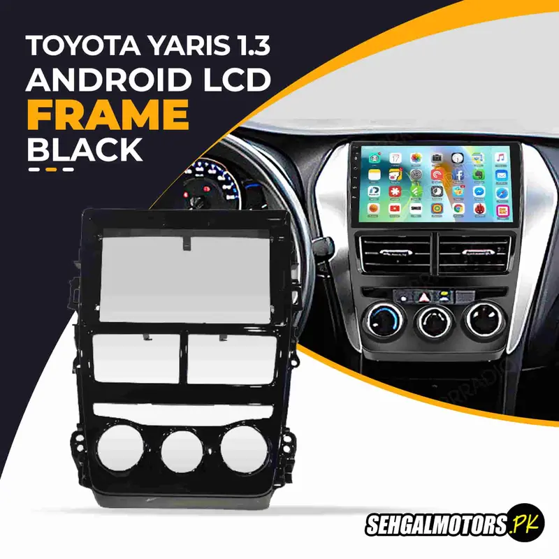 Toyota Yaris 1.3 Android Lcd Frame With Grip 9 Inches 2020-2024 - Black 1