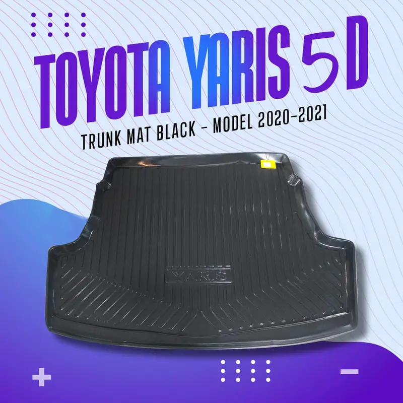 Toyota Yaris 5D Tpe Trunk Mat Black 2020-2021 2020 - 2024 - Cargo Boot Liner Diggi Protection Tray Cover 1