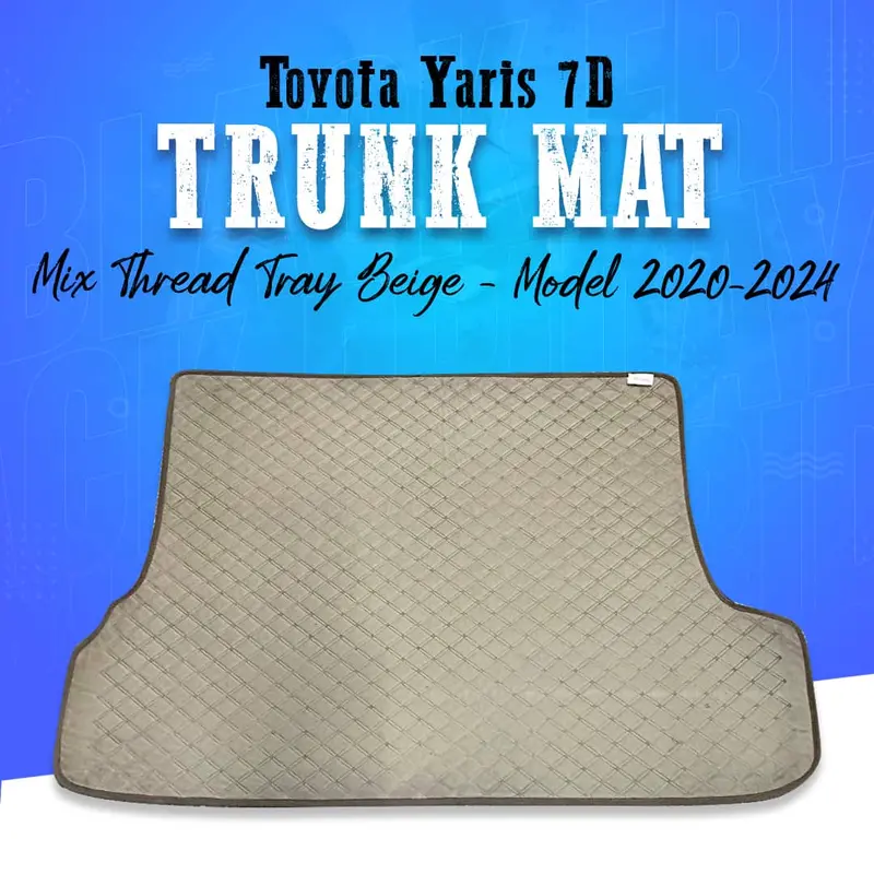 Toyota Yaris 7D Trunk Mat Mix Thread Tray Beige - Model 2020-2024 1
