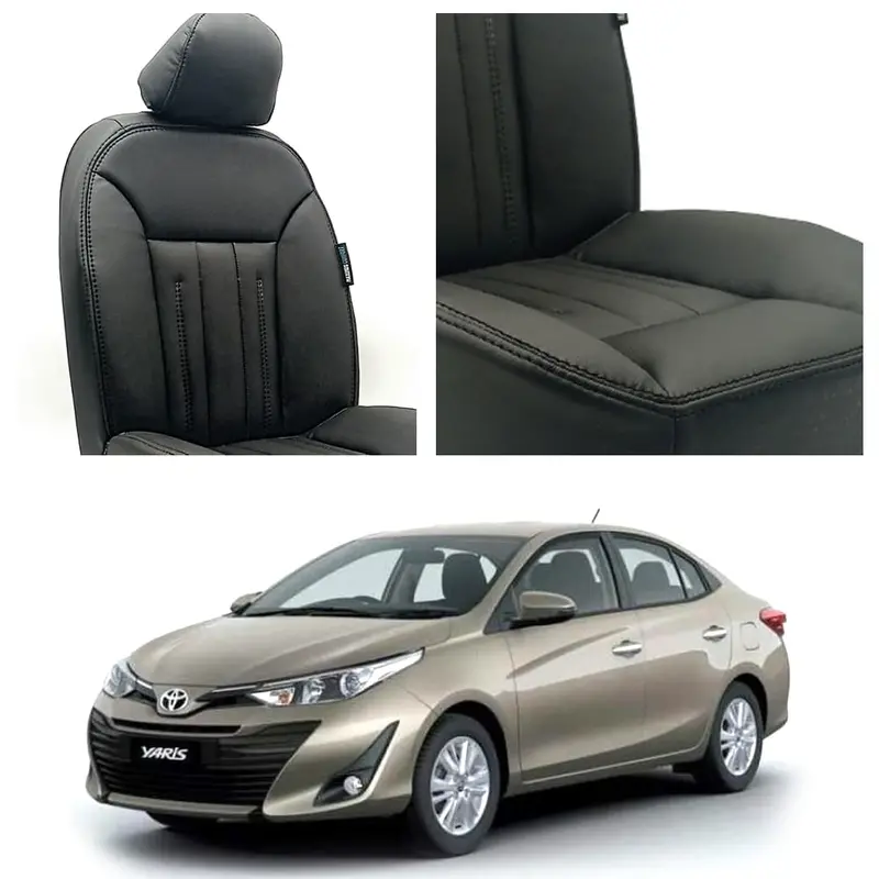 Toyota Yaris Audi Design Black Seat Covers 2020 - 2024 1