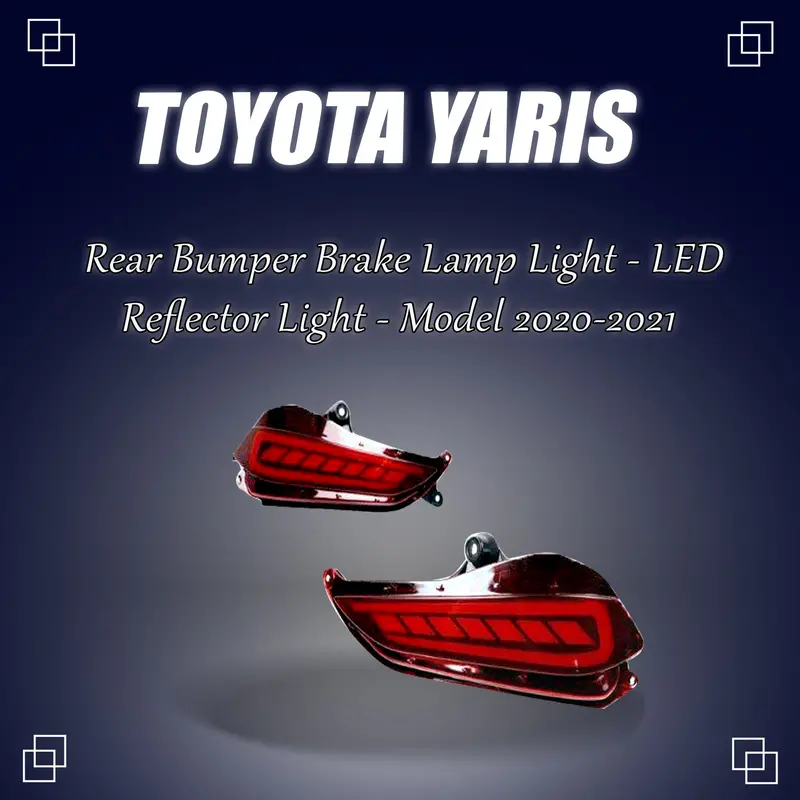 Toyota Yaris Back Bumper Third Brake Lamp Audi Style (Bl-58) - Led Reflector Light - Model 2020-2021 1