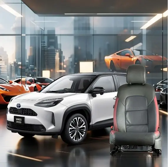 Toyota Yaris Cross Breathable Black Red Seat Covers 2025 - 2026 1