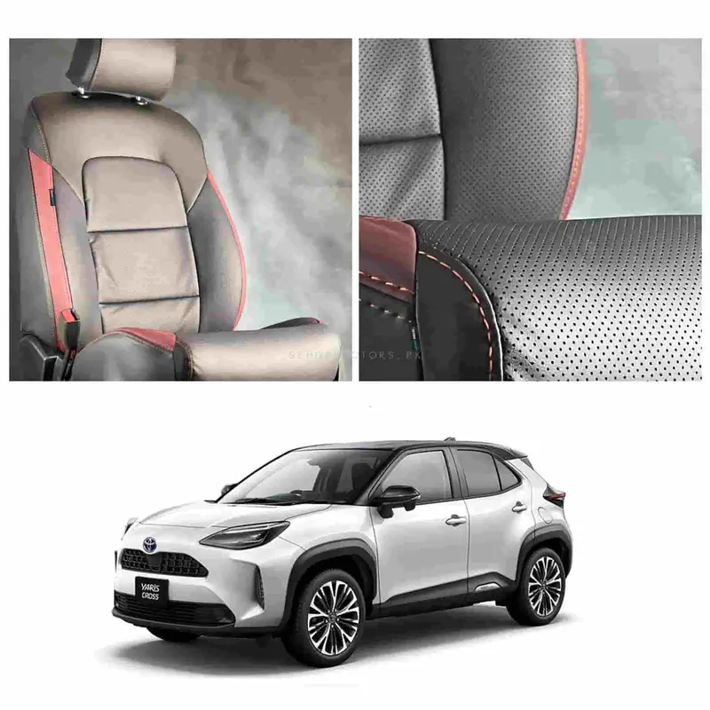 Toyota Yaris Cross Breathable Black Red Seat Covers 2025 - 2026 2