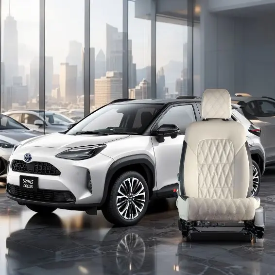 Toyota Yaris Cross Diamond Cut Beige Black Seat Covers 2025 - 2026 1