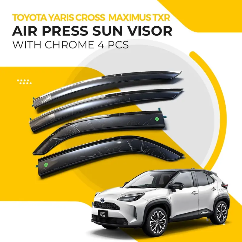 Toyota Yaris Cross Maximus Txr Air Press Sun Visor With Chrome - 4 Pcs 1