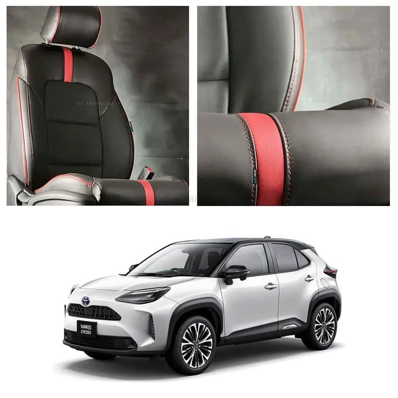 Toyota Yaris Cross Type R Black Red Seat Covers 2025 - 2026 1
