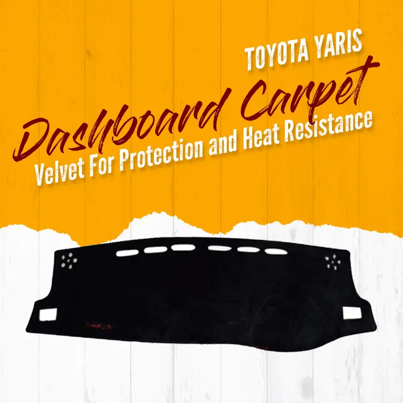 Toyota Yaris Dashboard Carpet Velvet Black - Model 2020-2021 2020 - 2024 - For Protection And Heat Resistance 1