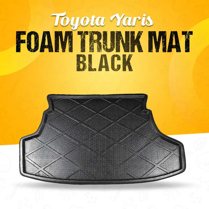 Toyota Yaris Foam Trunk Mat Black Mix Design 2020-2021 - Cargo Boot Liner Diggi Protection Tray Cover 1