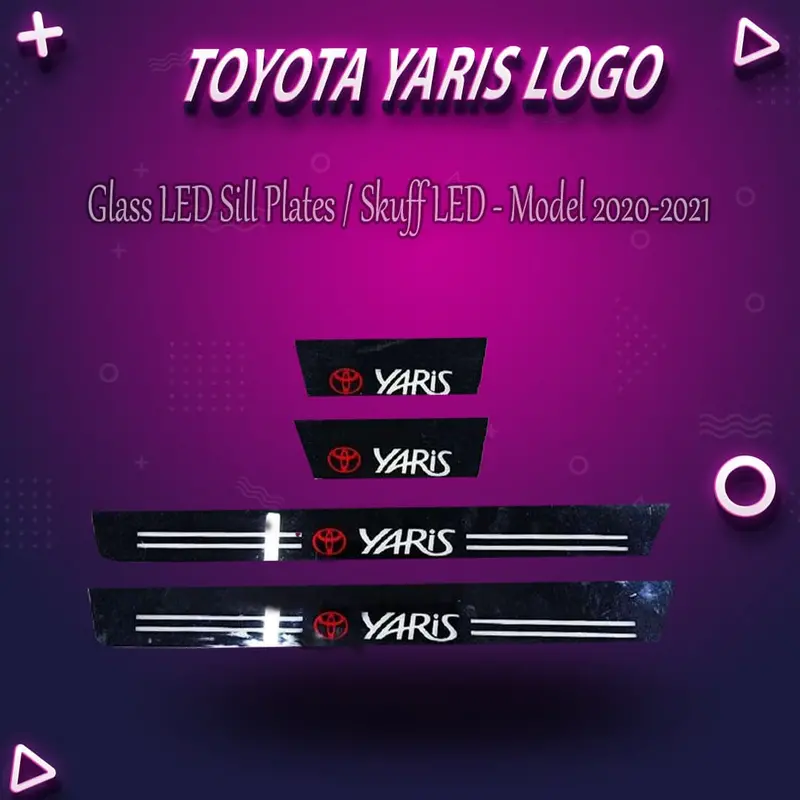 Toyota Yaris Glass Led Sill Plates / Skuff Led - Model 2020-2021 1