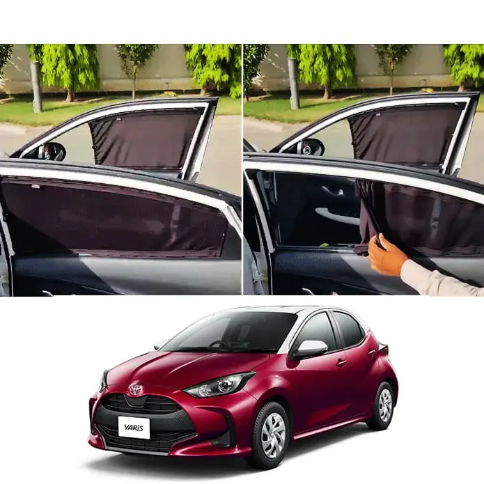 Toyota Yaris Japanese Custom Fit Retractable Curtains 2021-2024 - Sun Shade - Parda 1