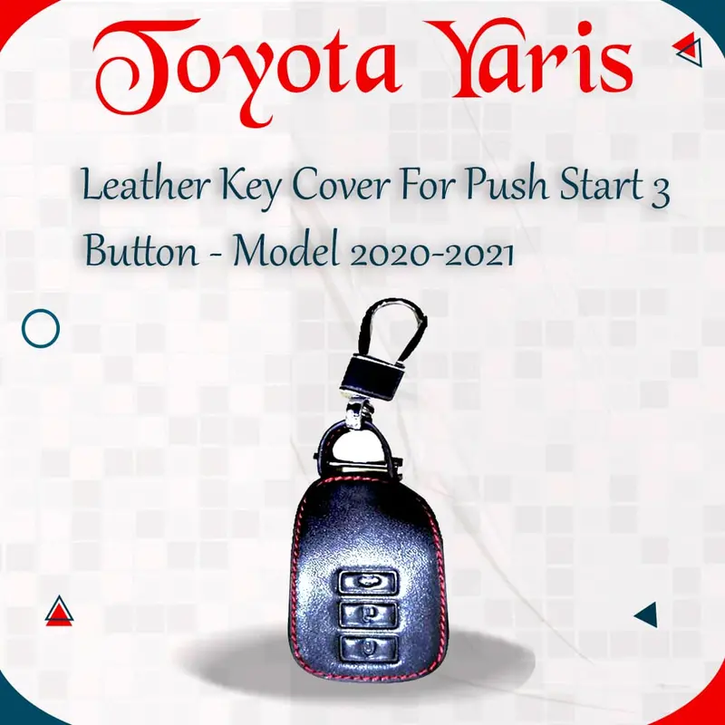 Toyota Yaris Leather Key Cover For Push Start 3 Button - Model 2020-2021 1
