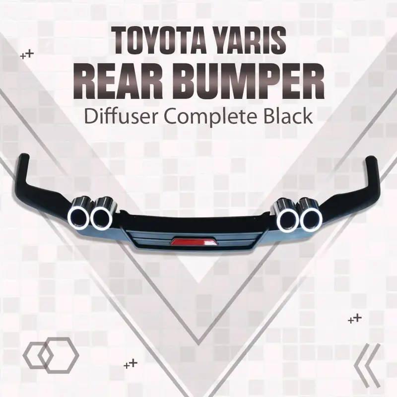 Toyota Yaris Rear Bumper Diffuser Complete Black - Model 2020-2021 1