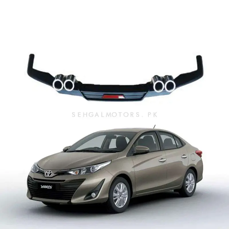 Toyota Yaris Rear Bumper Diffuser Complete Black - Model 2020-2021 2