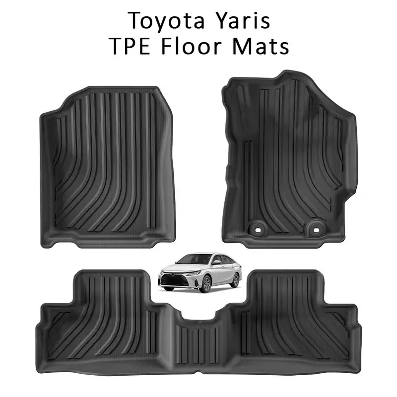 Toyota Yaris Tpe Floor Mats (Black) Model: 2020-2024 1
