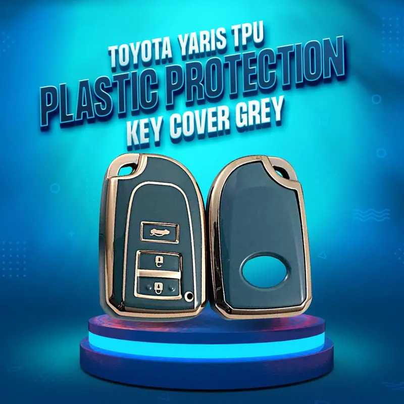 Toyota Yaris Tpu Key Cover Black With Golden 3 Buttons 2020-2022 1