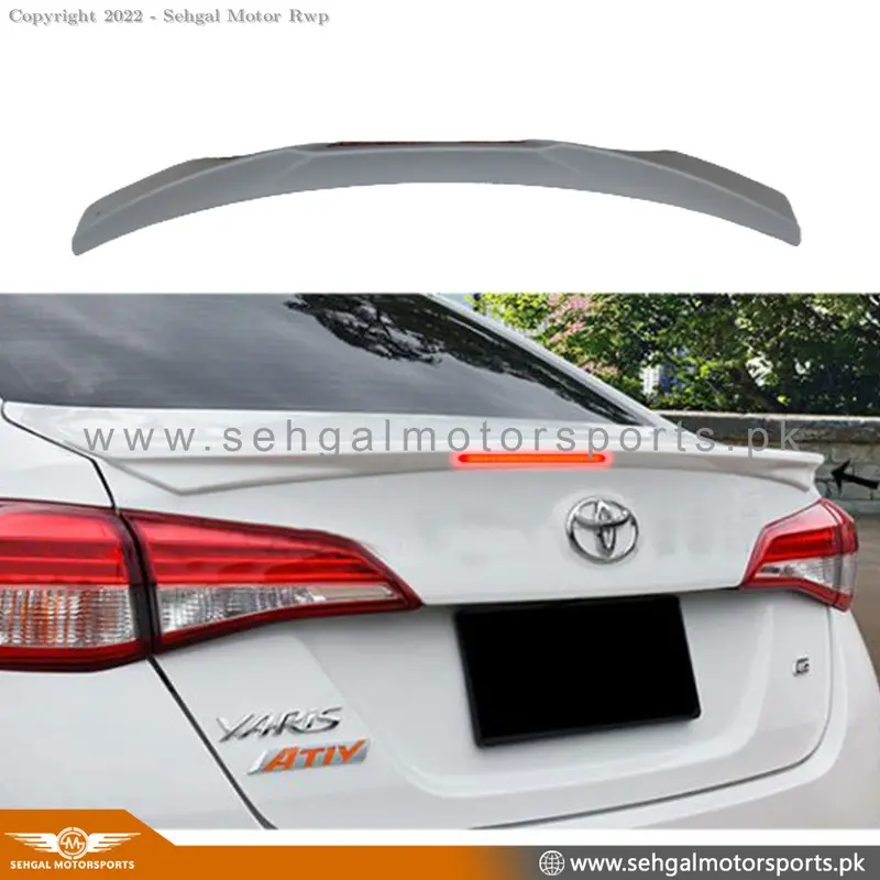Toyota Yaris Trunk Spoiler Sports Style With Led (Fiber) Model 2019-2022 1