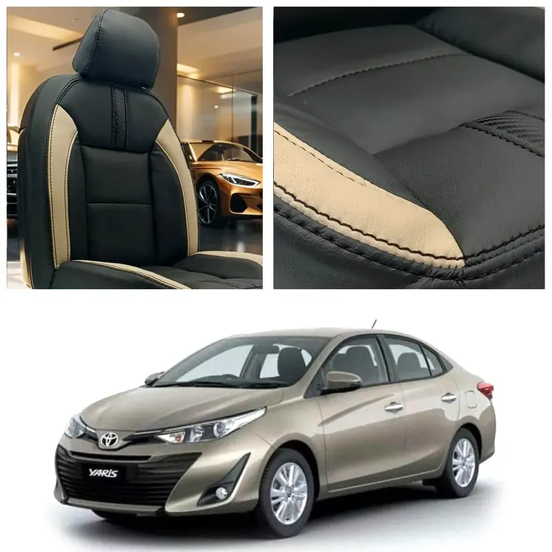 Toyota Yaris Type R Black Beige Seat Covers 2020 - 2024 1